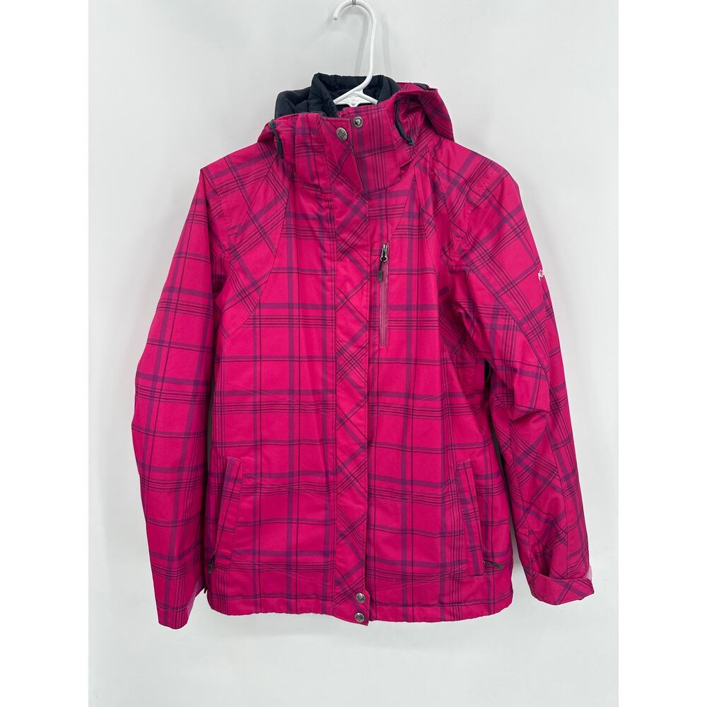 Women's Columbia Interchange 2 in 1 Jacket in Pink Plaid Size Small